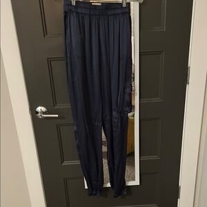 Navy Blue Satin Pants